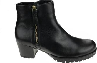 Gabor Elegante Zwarte Enkellaars voor Vrouwen - Dames - Laarzen met Hak - Zwart - 38 EU - Leer - Schoenen