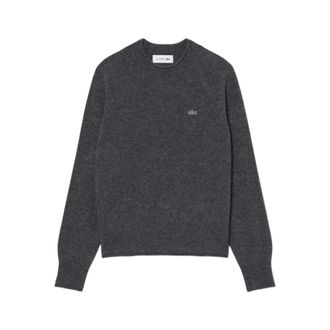 Lacoste 3D Gebreide wollen trui - Dames - Truien - Grijs - Maat: S Wol