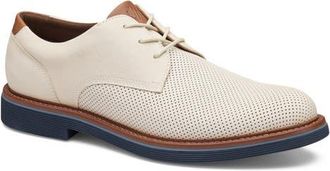 Johnston & Murphy Tyson Perforated Plain Toe Derby in Ivory Nubuck at Nordstrom, Size 10.5