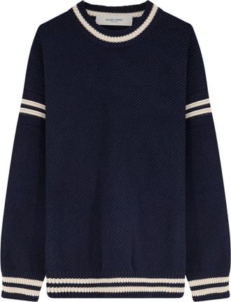 Golden Goose Sweaters - Heren - Ronde hals truien - Blauw - M - Katoen - Truien & Vesten
