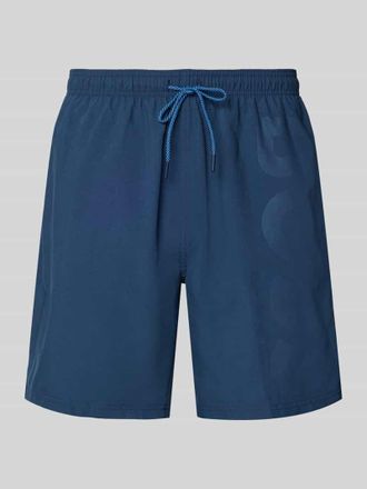 HUGO BOSS Badeshorts mit Label-Schriftzug Modell ORCA in Dunkelblau, Gr&ouml;&szlig;e XXL