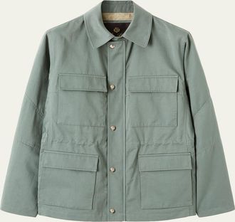Loro Piana Mens Harstad Flap-Pocket Field Jacket