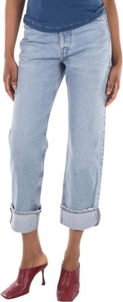 A Gold E Ladies Force/Vint Marbled Fran Low Slung Straight Jeans, Waist Size 26