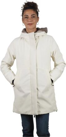 People of Shibuya Jassen, Dames, Wit, M, Witte Winter Parka Jas met Capuchon