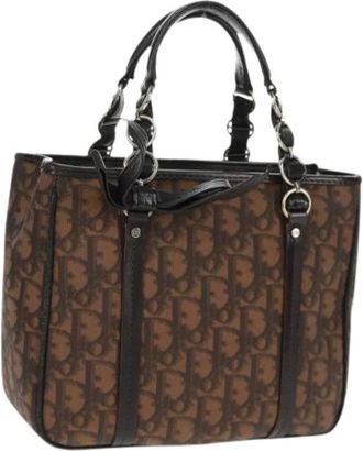 Dior Pre-owned Handbags, female, Brown, Size: ONE SIZE Pre-owned Vintage Trotter Canvas Hand Bag