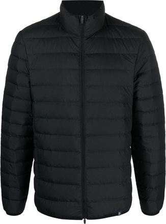 Boggi Milano logo-embroidered zip-up quilted jacket - men - Recycled Polyester/Recycled Polyester/Feather Down - S - Black