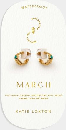 Katie Loxton March Waterproof Gold Birthstone Hoop Earrings at Nordstrom