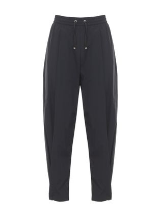 Herno Black Stretch Tech Fabric Straight-Leg Pants