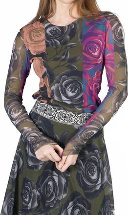 Petit Pois by Viviana G Combo Long Sleeve Crew Tee In Stripe Flower