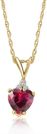 Pompeii3 1/2ct Diamond & Ruby Heart Pendant 14K White Yellow or Rose Gold Necklace 1/2