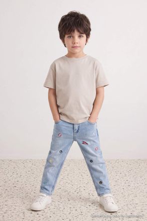 Trendyol KIDS Jongens Donkerblauw Effen Normale taille Jeans
