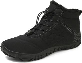 Generic NYSBH Winter Boots Men Snow Barefoot Women Outdoor Non-Slip Warm Fur Casual Sneakers Plus Size Ankle Boots Hiking Shoes Black