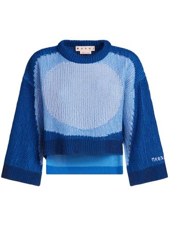 Marni Intarsia trui - Blauw