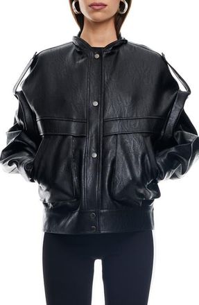 Lioness Madame Faux Leather Jacket in Onyx at Nordstrom, Size X-Large