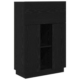 Berkfield Home Black Oak Writing Desk Black Oak Engineered Wood Medium Sturdy