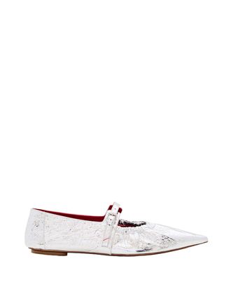 Plan C Pointed Toe Ballerina Flats With Buckle Detail