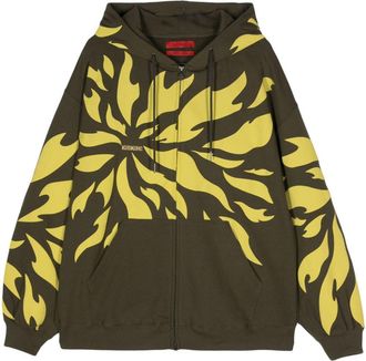 Kusikohc Fragment cotton hoodie - men - Cotton - S - Green