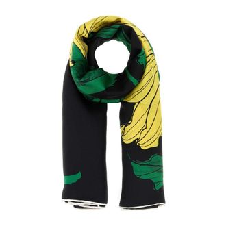 Alexander McQueen Alexander McQueen, Silky Scarves, female, Multicolor, Size: ONE SIZE Floral Print Silk Scarf