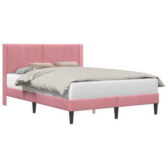vidaXL Struttura Del Letto Rosa 120 X 190 Cm Velluto Vidaxl