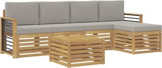 vidaXL Conjunto De Sof&aacute;s De Exterior 6 Uds. Blanco Y Gris Claro Vidaxl