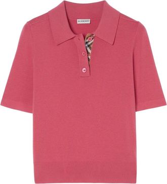 Burberry T-shirts en Poloshirts - Dames - Polos - Roze - S - Wol - Tops
