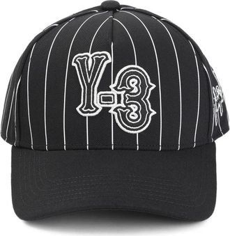 Yohji Yamamoto Striped Logo-detail Baseball Cap