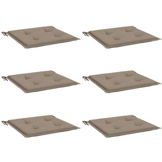vidaXL Cojines De Silla De Jard&iacute;n 6 Uds Tela Oxford Taup&eacute; 40x40x4 Cm Vidaxl