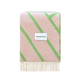 Maison Deux Blanket Lines Pink / Apple 4.25 X 6.5Ft in Medium Pink at Nordstrom