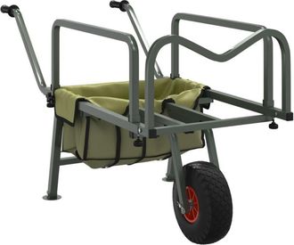 vidaXL Carrito De Pesca Con Rueda Acero Recubrimiento En Polvo Verde Vidaxl