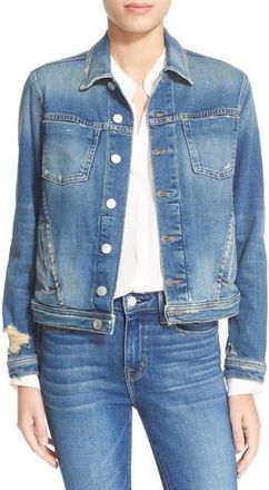 L'agence Slim Fit Denim Jacket in Authentiqu at Nordstrom Rack, Size X-Small