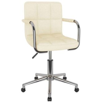 vidaXL Vidaxl - Silla De Comedor Giratoria Tela Color Crema