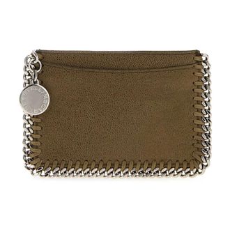 Stella McCartney Falabella Flat Card Holder - female - Stella McCartney - Clutches - Green - ONE SIZE - Bags
