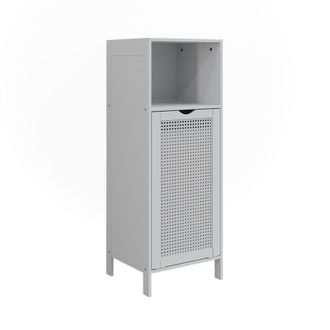 Vicco Armario Mediano Liora, Blanco, 36 X 98 Cm Con Cesto Para La Ropa, Vicco