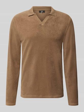 Cinque Longsleeve mit Polokragen und V-Ausschnitt Modell BOLL in Hazel, Gr&ouml;&szlig;e XXL