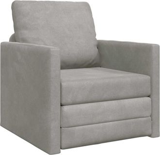 vidaXL Folding Sofa Bed Light Grey 74 x 77 x 81 cm Velvet vidaXL