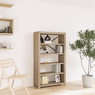 Berkfield Home 5-Tier Bookcase 80x30x140 cm Solid Wood Acacia in Brown | Size: 80 x 30 x 140 cm