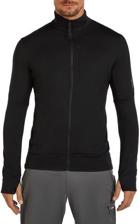 Icebreaker Mens Merino 260 Quantum Long Sleeve Zip Jacket in Black at Nordstrom, Size Xx-Large