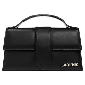 Jacquemus Womens Le Grand Bambino Bag - Silver Logo - Black Leather - One Size