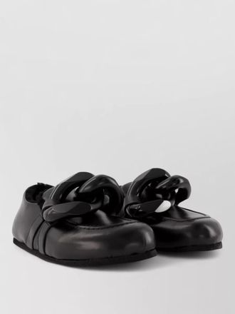 J.W.Anderson chain detail leather loafers closed back
