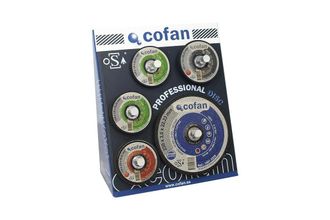 cofan Display Discos Abrasivos, Expositor Para Discos Abrasivos, Discos Laminados, Discos De Diamante, Discos Vulcanizados, Etc. El Expositor No Incluye El 
