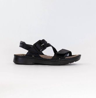 Naot Womens Castelo Leather Sandal In Black