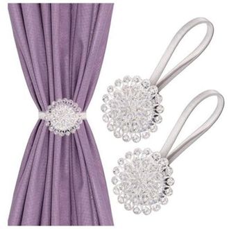 OEM Sujetadores De Cortina Magn&eacute;ticos De Cristal De 32 Cm, 2 Clips Magn&eacute;ticos Para Cortina, Sujetadores De Alambre De Resorte, No Crezuo