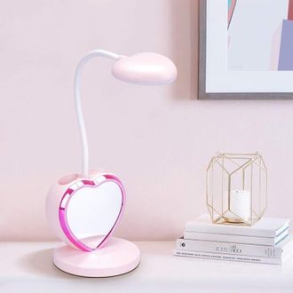 OEM L&aacute;mpara De Escritorio Led Para Chicas, Bonita L&aacute;mpara De Mesa Con Portal&aacute;pices, Puerto Recargable Usb, 2 Temperaturas De Color Para Estudiantes Adoles