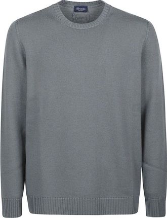 Drumohr Rondgebreide trui - Heren - Ronde hals truien - Grijs - 2XL - Wol - Truien & Vesten