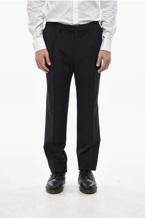 Corneliani Stretch Virgin Wool Pants with Belt Loops size 52