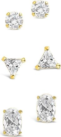 Sterling Forever 14K Gold Plated Sterling Silver CZ Stud Earrings Set at Nordstrom Rack