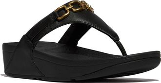 FitFlop Lulu Square-Chain TP Sandal in Black at Nordstrom, Size 9