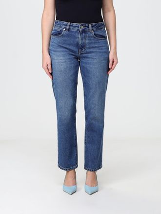 Victoria Beckham Jeans skinny a vita media in denim di cotone