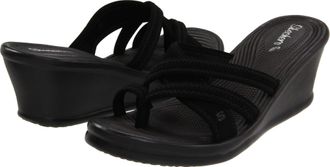Skechers Womens Rumblers-beautiful Peoplerumblers-beautiful wedges sandals, Black, 6 UK