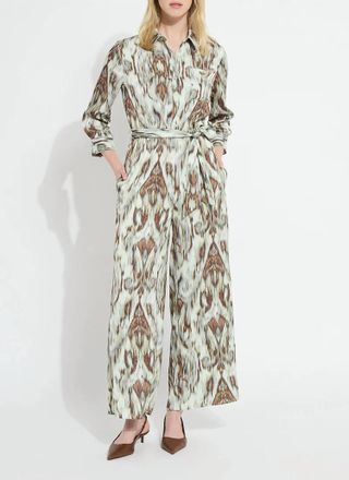 Lyss&eacute; Dahlia Belted Satin Pantsuit In Woodland Paisley